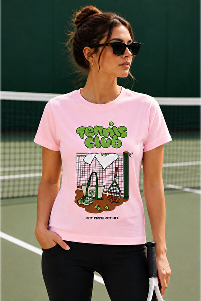 VODEXA Unisex Oversize Tennis Printed T-Shirt 100% Cotton Tennis Themed Comfo...