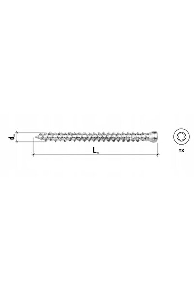 NO BRAND Șuruburi pentru rame de uși și ferestre 7,5x152 cilindrice Torx - 10...