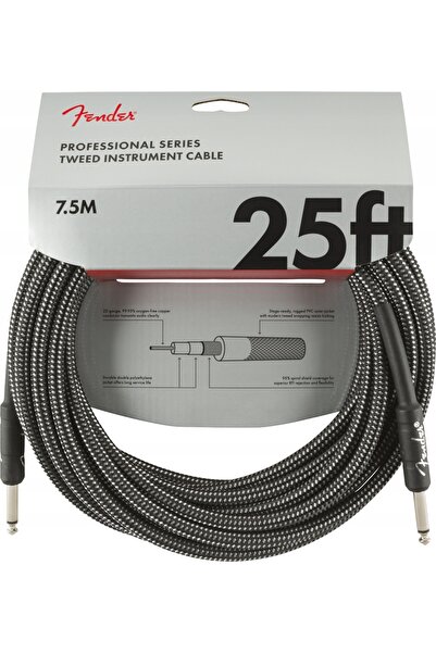 NO BRAND Cablu de instrument profesional Fender 25' GRY TWD Cablu de chitară ...