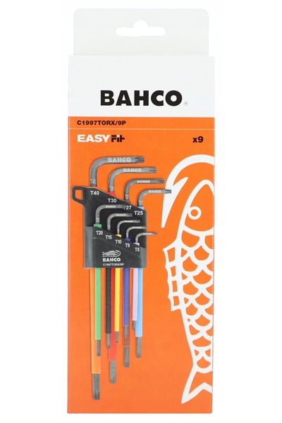NO BRAND SET DE 9 CHEI TORX CU TIGĂ T8-T40 BAHCO C1997TORX/9P