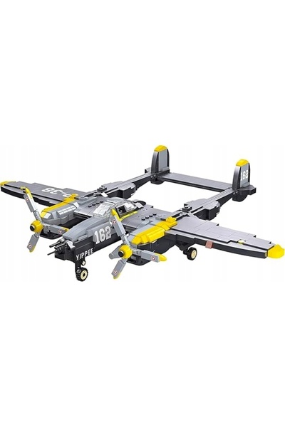 NO BRAND Set de construcție Avion de luptă P38 Lightning 937 piese PENTRU COP...