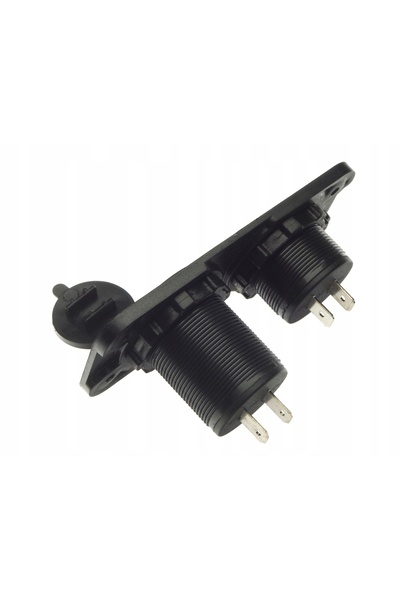NO BRAND Încărcător auto Quada 2x USB + voltmetru de la 6V la 28V