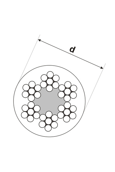 NO BRAND Cablu de oțel în manta, strat de PVC, 5/8mm, 6x7, ALBASTRU, 20mb