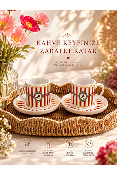 NB Concept Kuş Motifli 2’li Fincan Takımı