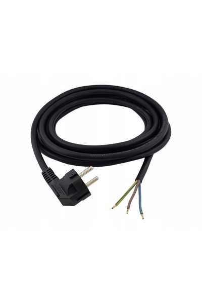 NO BRAND Cablu de alimentare cu ștecher electric 5m SCHUKO 3x1,5mm² cauciucat