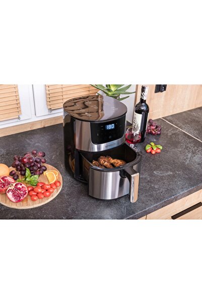 NO BRAND Friteuză cu aer cald cu panou tactil, 7 programe, 4.5L, 1400W
