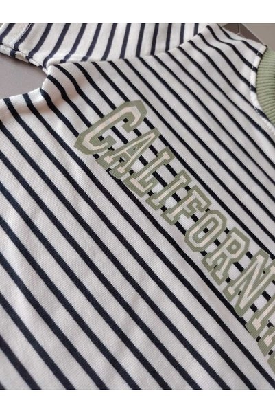 DOLCE KİDS Summer Double-Striped Men's Suit with Shorts