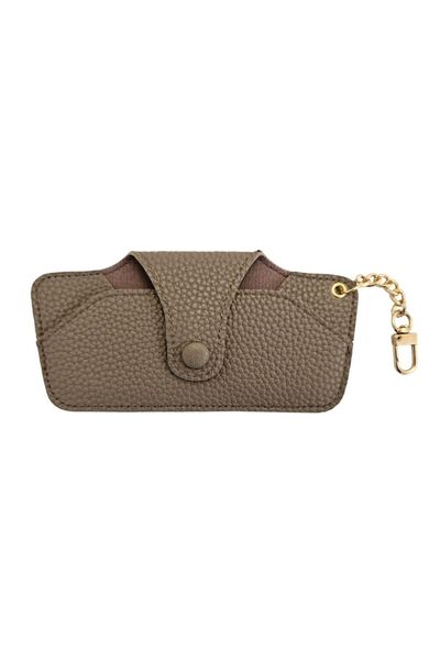 Zâna Casei Taupe Sunglasses Case with Clip & Keychain