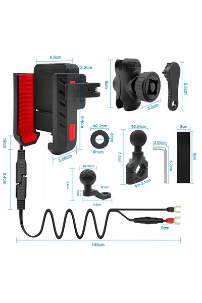 FreedConn Suport de prindere pentru motocicletă MC41 Încărcător 36W Quick Cha...
