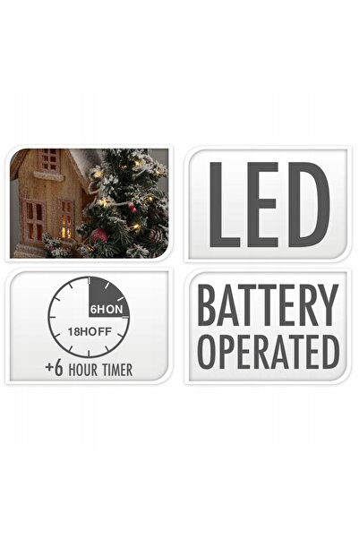 Home Styling Collection Căsuță de Crăciun cu LED-uri, Scenă a Nașterii Domnul...