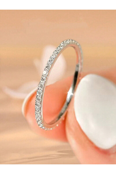 Choice50 8 Silver White 925 Sterling Silver Fashion Shiny 1.4mm Full Zircon S...