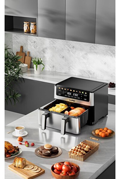 LUND AIRFRYER Friteuză cu aer cald 10L 2600W cu cameră dublă 67595