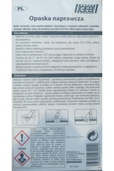 NO BRAND Bandă de reparații pentru țevi, bandă pentru scurgeri 1,5m GEB mh107