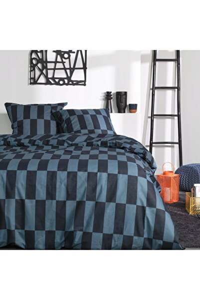 Today Lenjerie de pat din bumbac, albastră, reversibilă, 220 x 240 cm, 2 fețe...
