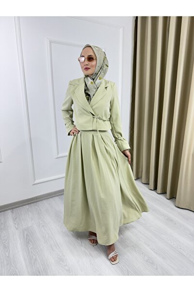 Sovel 41337 Tie-Dye Detailed Jacket and Skirt Set – Modern and Elegant Islami...