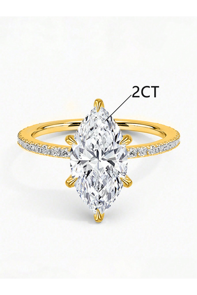 Choice3 5 Golden White 925 Sterling Silver Simple Classic 1-3Carat Horse Eye ...