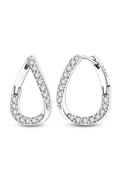 Choice KTE653 Original 925 Sterling Silver Shine Zircon Water Droplet Shape H...