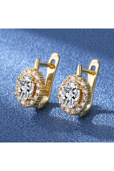 Choice gold color 925 Sterling Silver Butterfly Zirconia Small Hoop Earring F...