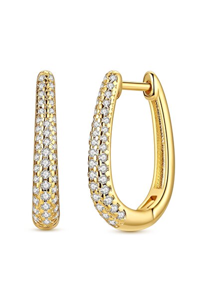 Choice4 KTE200-GD Gold Color Silver 925 Earring For Woman Round Sun Moon Hear...