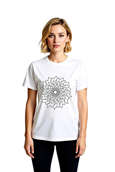 PayBuy Floral Motif Circle Pattern Printed Women's T-Shirt
