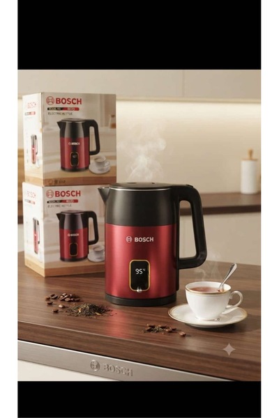 Bosch 1.7 L Dijital Göstergeli Paslanmaz Çelik Elektrikli Su Isıtıcısı Kettle...