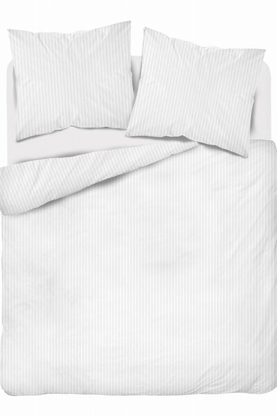 Detexpol Set de lenjerie de pat din satin 160x200, neted, cu dungi, alb premium