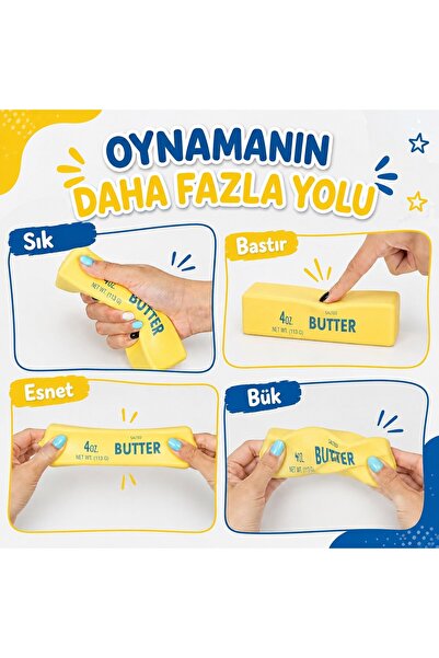TOYFEST Butter Squishy Stres Oyuncağı Yavaş Yükselen Sıkma Duyusal Anti Stres...