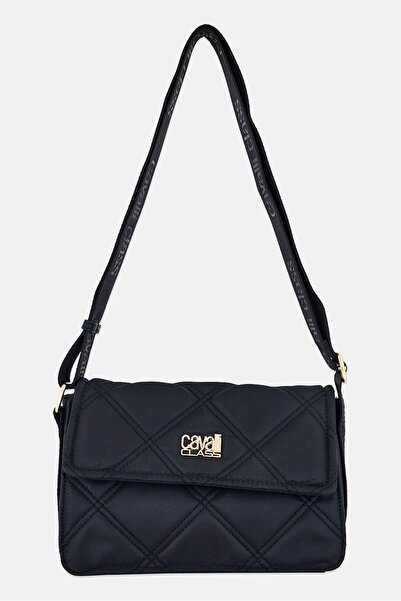 Cavalli Class Women Brand Logo Crossbody Bag, Black