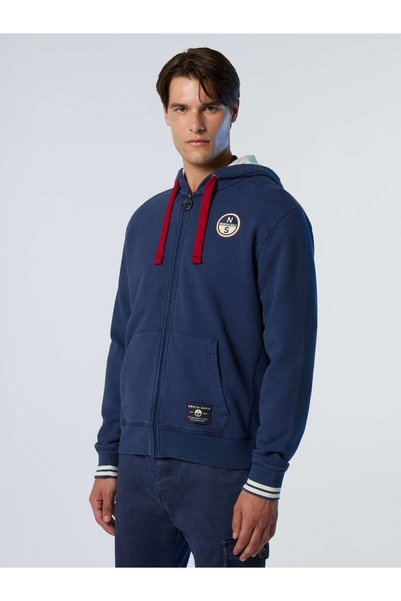 North Sails Kapüşonlu Pamuk Erkek Fermuarlı Sweatshirt