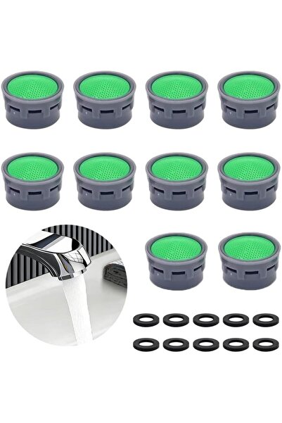 Generic Brand Set 10 aeratoare robinet cu 10 garnituri etanșare, ABS, economi...