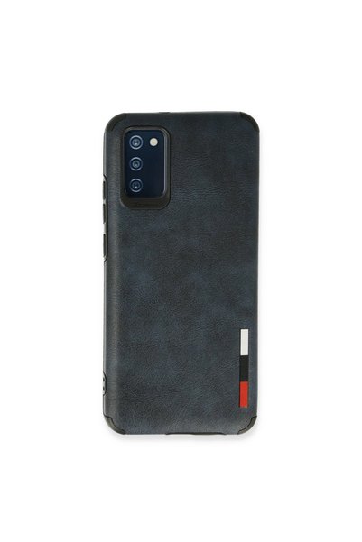 TheGencoo Newface Samsung Galaxy A02S Case Loop Leather Silicone - Navy Blue
