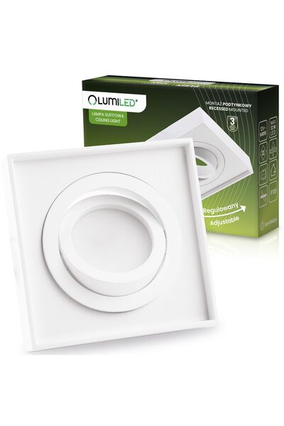 Lumiled Tub spot cu halogen încastrat Midi GU10 pătrat alb 20mm