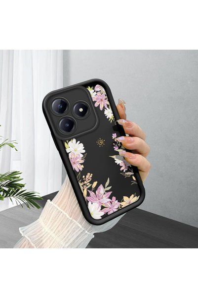ucuc Realme C63 4G/C61 Compatible Black Silicone Case Shockproof with Camera ...