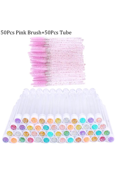 choice2 H 50pctube 50pcbrush 100Pcs Eyelash Brush Tubes Reusable Lash Mascara...
