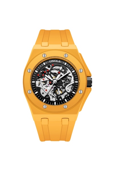 choice2 yellow New hollowed out fully automatic mechanical watch for men, ONO...