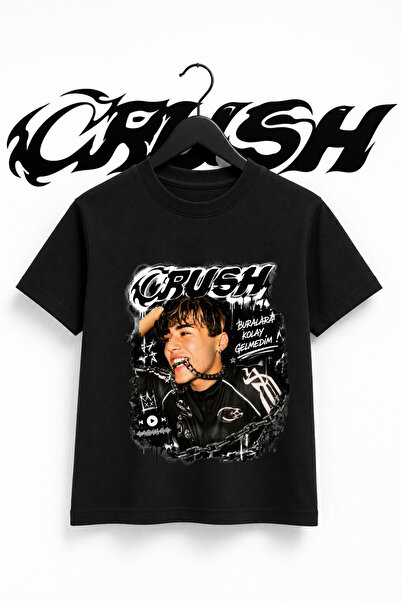 MECH BUTİK Crush Printed Unisex Black-White T-Shirt T-Shirt