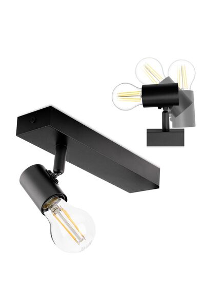 Lumiled Aplică de perete LED, spot de tavan mobil, E27, GLASA Negru