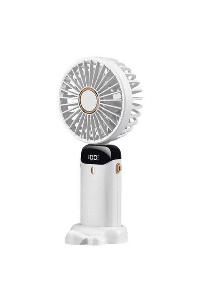 Generic Ventilator Ultra Portabil 3 în 1, Ecran LCD, 5 Viteze, Alb