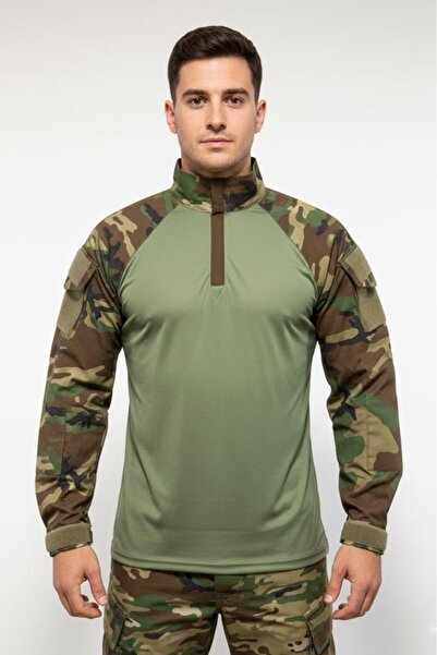 SINGLE SWORD Unisex Outdoor Combat T-Shirt - Usa Camouflage, Size m