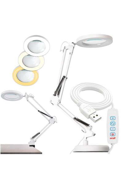 Lumiled Lampă de birou LED CCT de 8W pentru masă de desen tehnic cu lupă cu m...