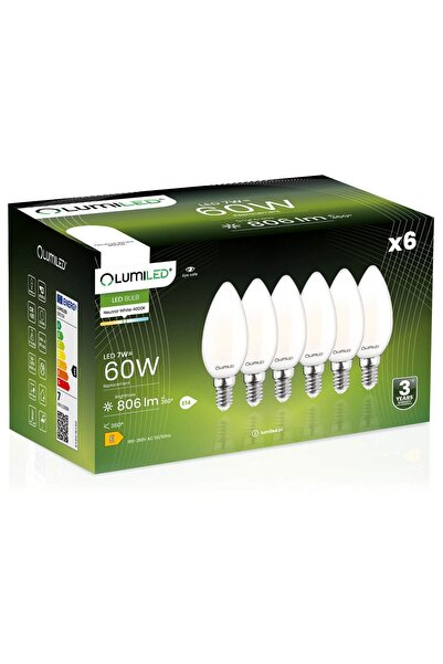 Lumiled 6x Bec LED E14 tip lumânare B35 7W = 60W 806lm 4000K Neutru 360 °   F...