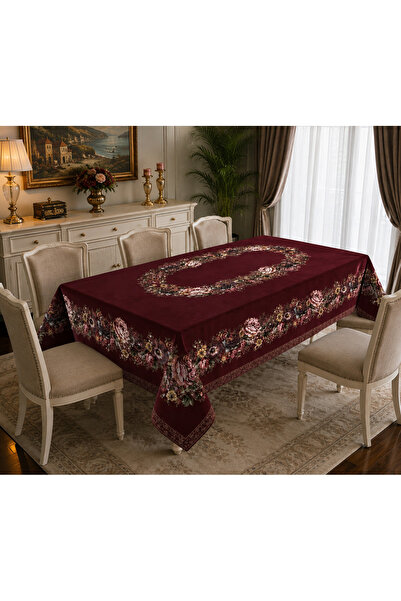 MYHOMEGOBLEN مفرش طاولة منسوج من شونيلي 160x260