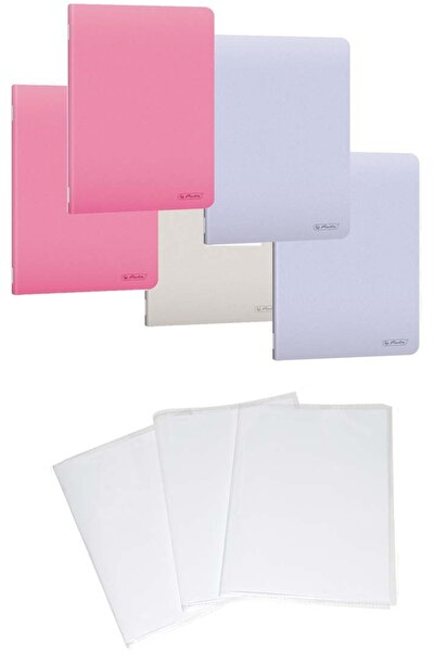 Herlitz Pachet 5 caiete A4 + coperti, 60 file, dictando, hartie 70 g/mp FSC, ...
