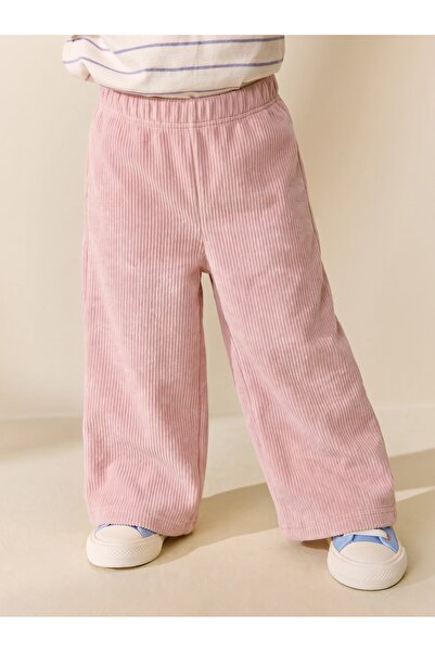 Tinymuyt Girl's Elastic Waist Corduroy Trousers Pink