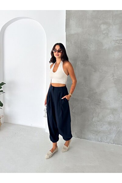 TheyYou Women's Woven Pleated Balloon Pants