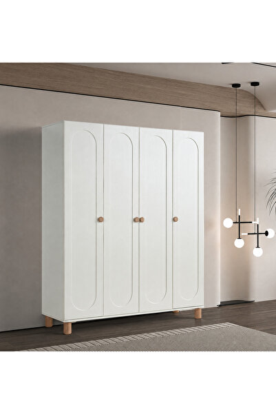 Pema Home Masal %100 MDF Membran 4 Kapaklı Dolap GardıropAynasız