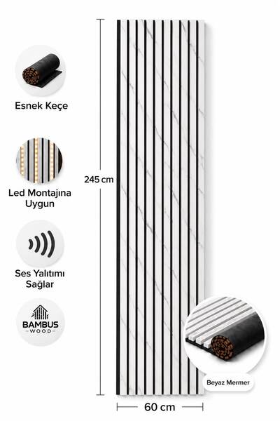 ALPLOG Mdf Ahşap Akustik Duvar ve Tavan Kaplama Paneli 60X245