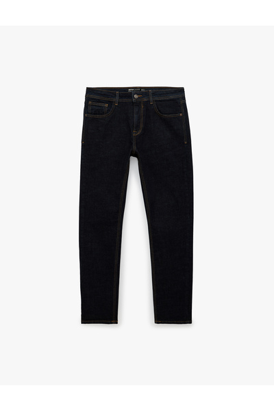Koton Normal Waist Cotton Slim Fit Jean Trousers with Pockets - Slim Fit Jeans