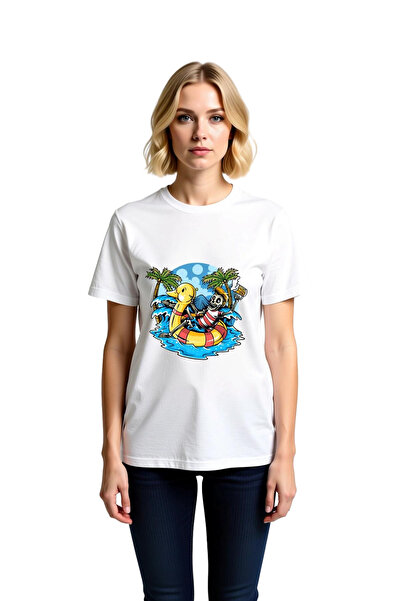 PayBuy Inflatable Duck Party Skeleton Printed Women's T-Shirt