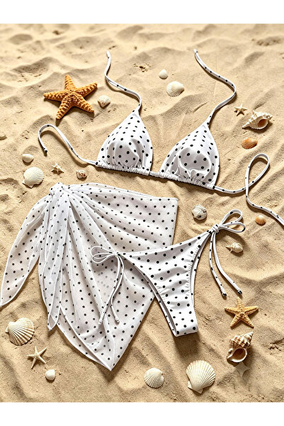 BF Bikini Fashion Polka Lumi Polka Dot Bikini Pareo Set